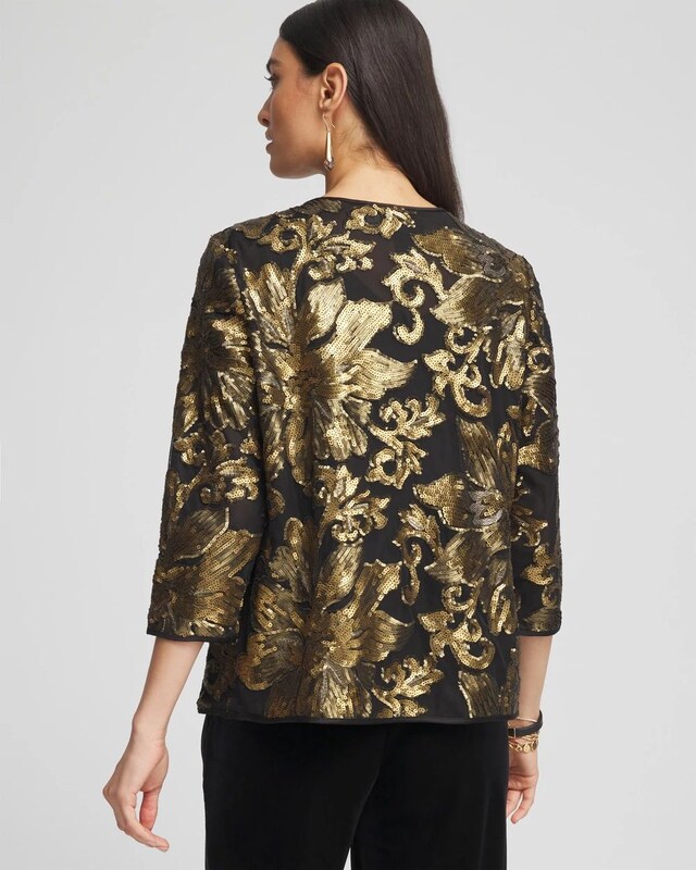 Travelers Collection Embroidered Sequin Jacket - image 3